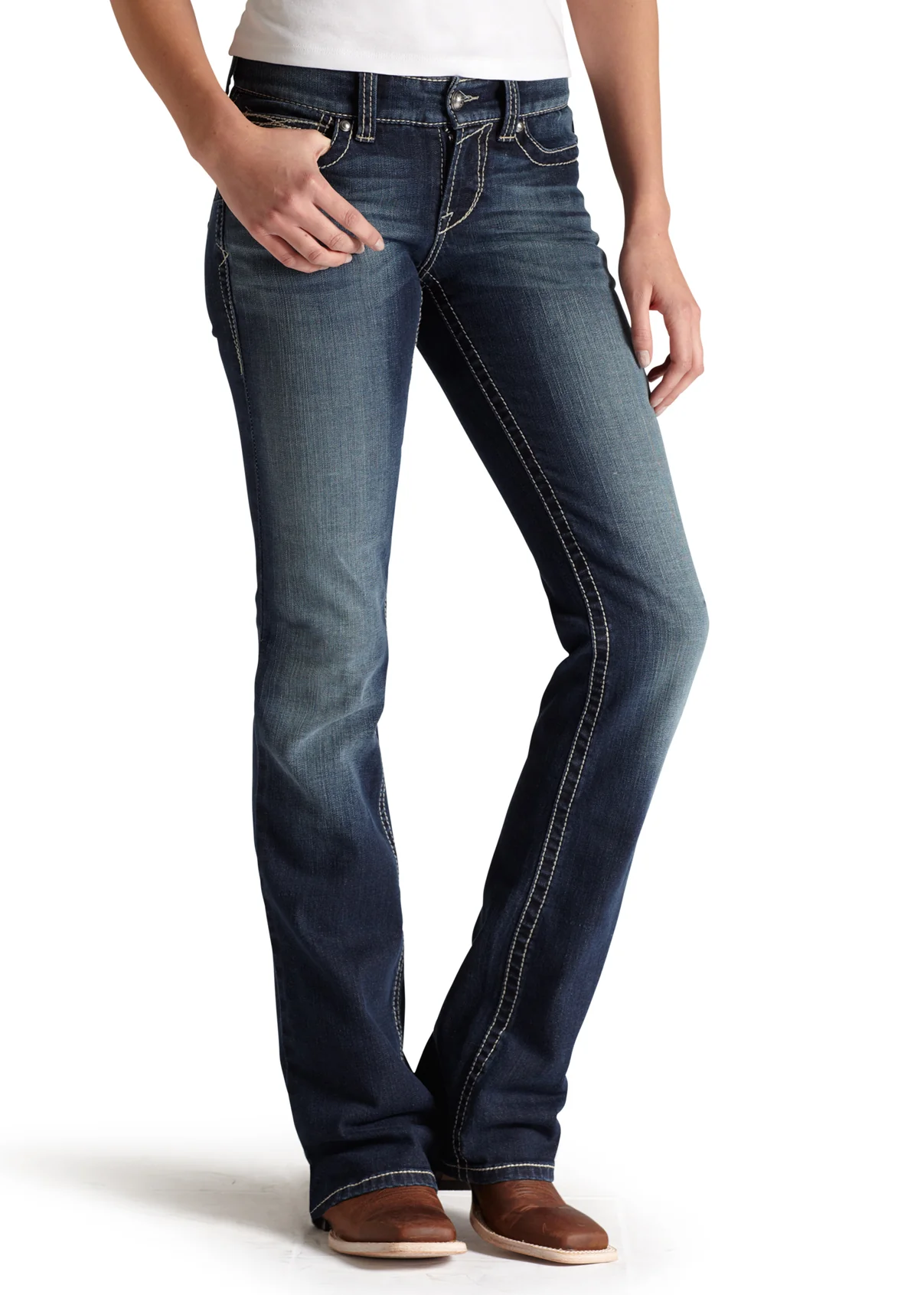 Ariat® Ladies’ R.E.A.L. Mid-Rise Stretch Original Bootcut Jean - Image 4