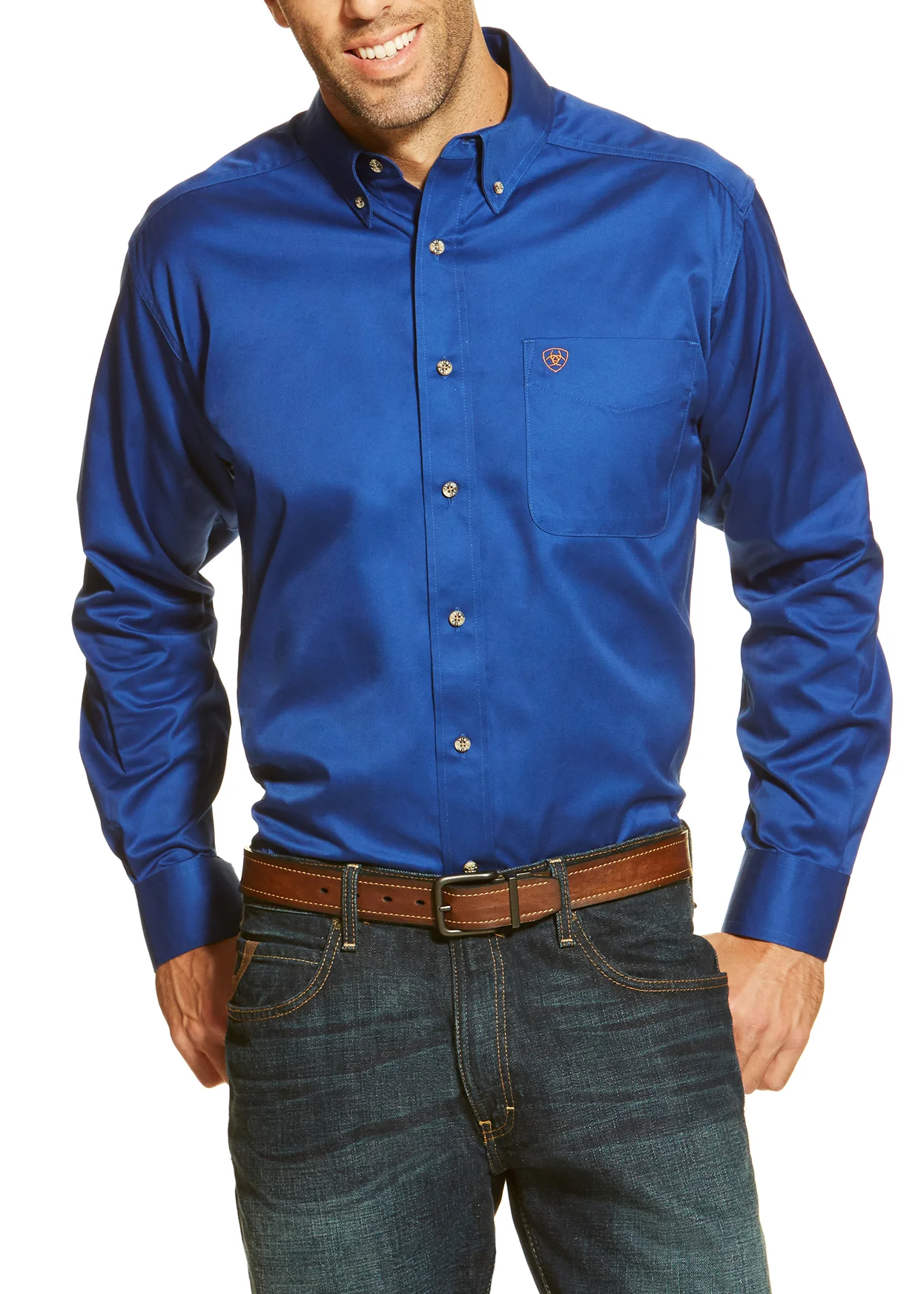 Ariat® Men’s Solid Twill Classic Fit Long Sleeve Shirt - Image 8