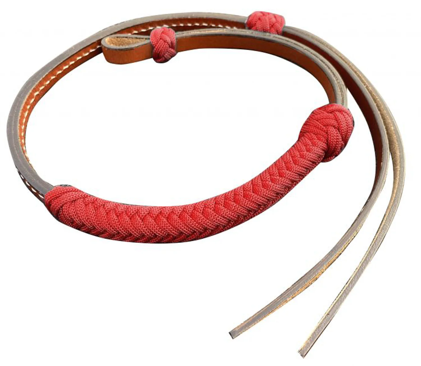 Showman® Medium Leather Over & Under Whip with Nylon-Wrapped Accent - Image 4