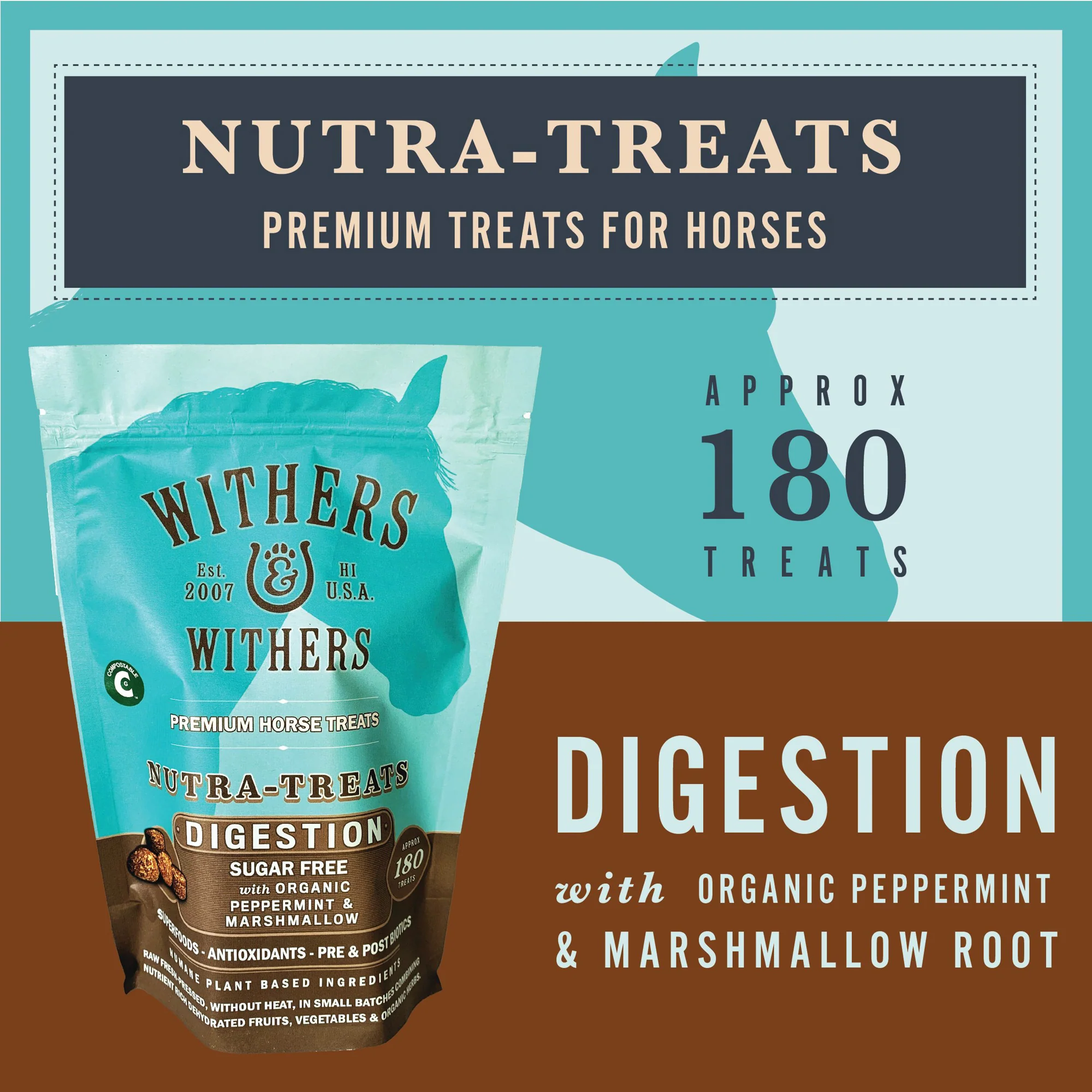Withers & Withers Sugar-Free Peppermint/Marshmallow Nutra-Treats for Horses - Image 3