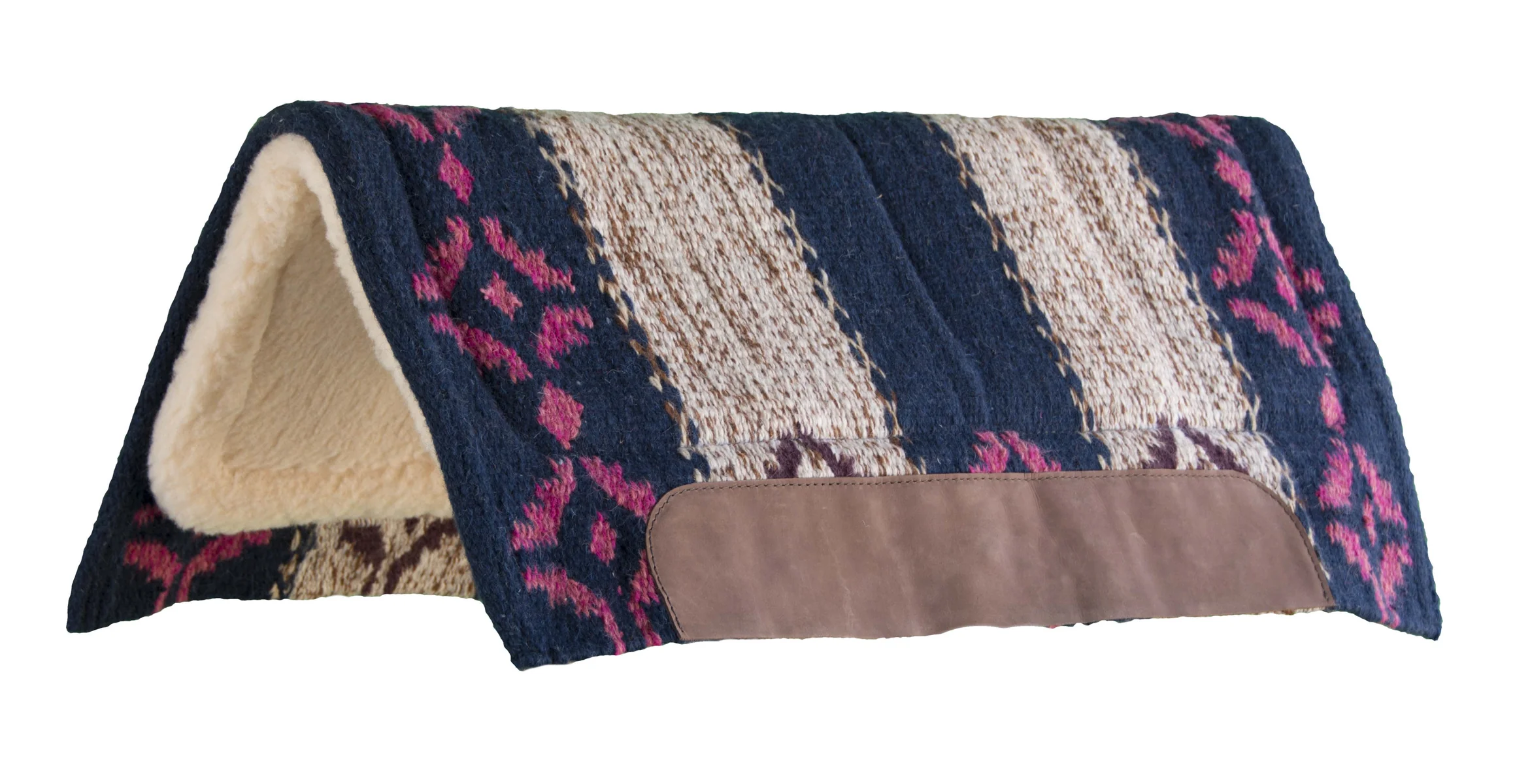 Wool-Blend Blanket-Top Western Saddle Pad - Image 5