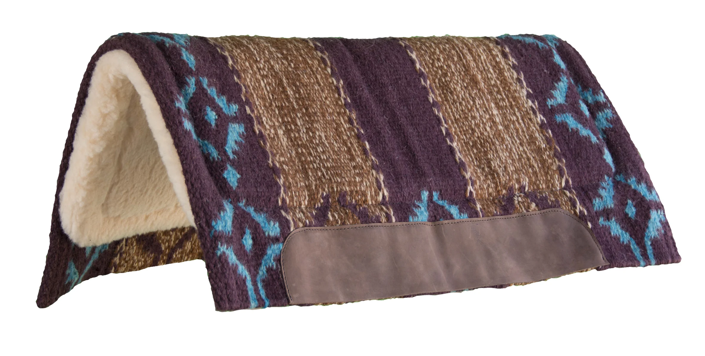 Wool-Blend Blanket-Top Western Saddle Pad - Image 7